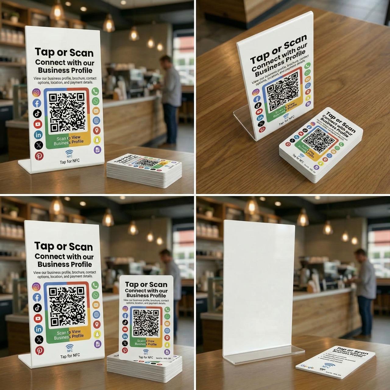 Masaliq Acrylic QR / NFC Stand & Smart NFC Cards Combo - All in One Review & Follow, Landing Page